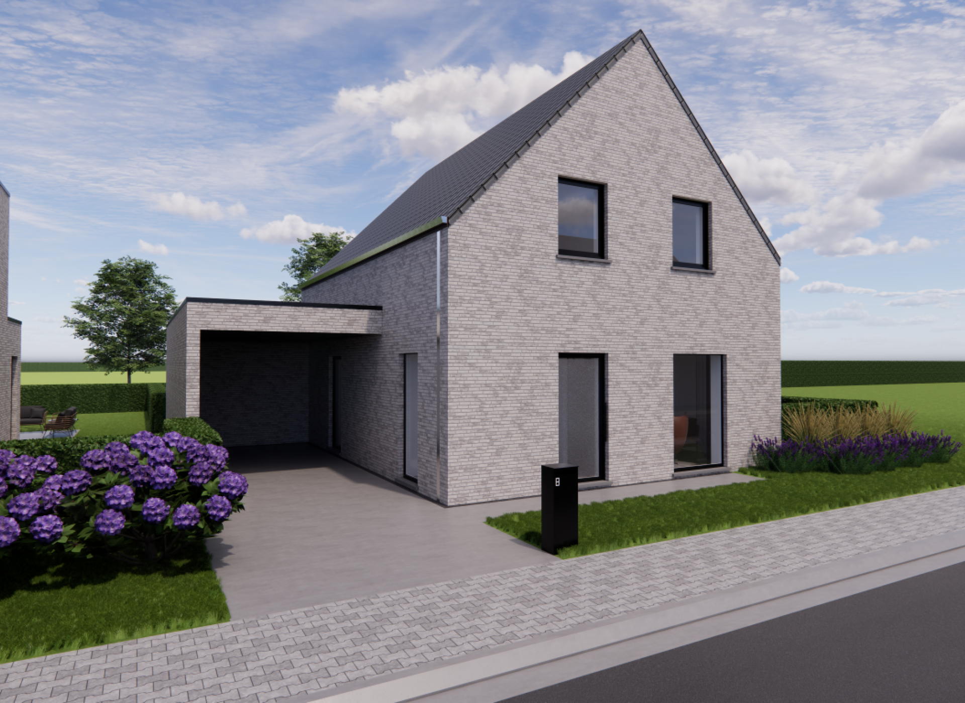 klassieke woning met carport ontwerp